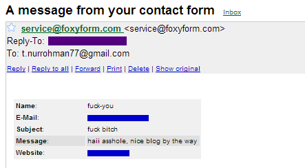 A message from my contact form