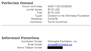 Donasi Pertamaku ke Wikipedia